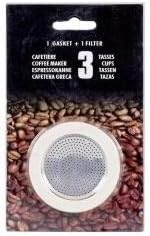 Karl Krüger 1 filter and 3 sealing rings for espresso maker, size: 3 cups
