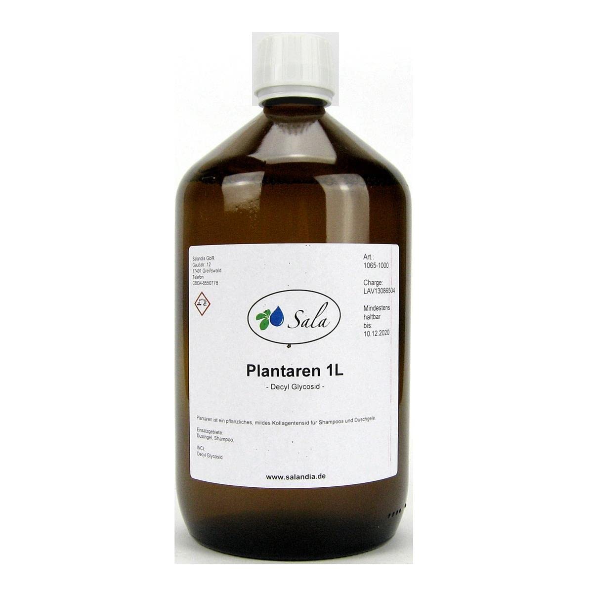 Sala Plantaren Decyl Glucoside 1000 ml (1 Litre Glass Bottle)