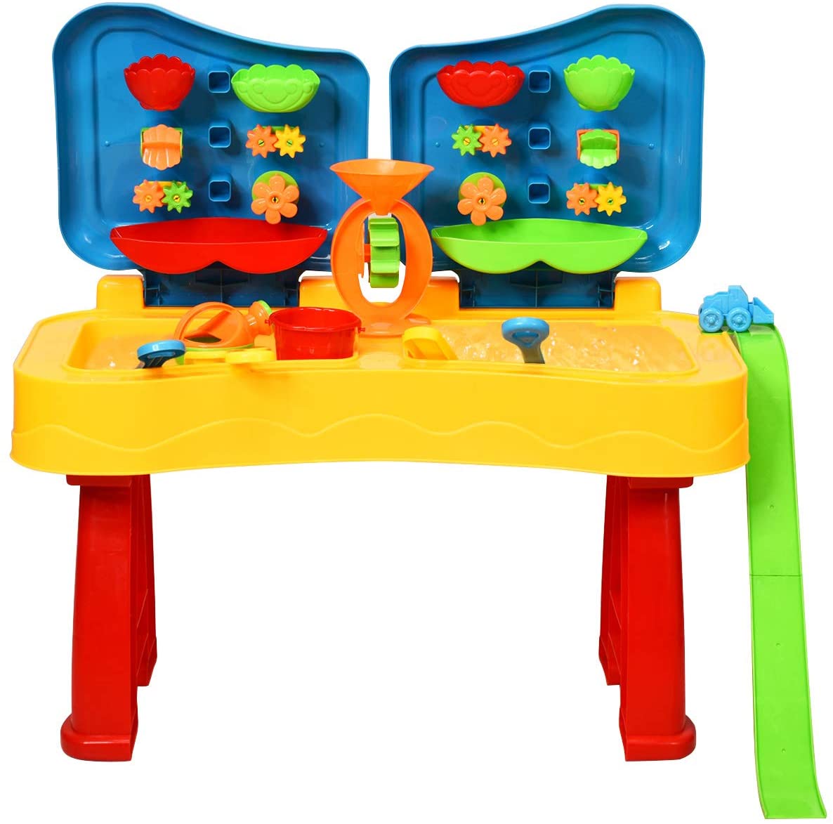 Costway 2-In-1 Sand And Water Play Table, Sand Pit Table For Kids, Kids Pla