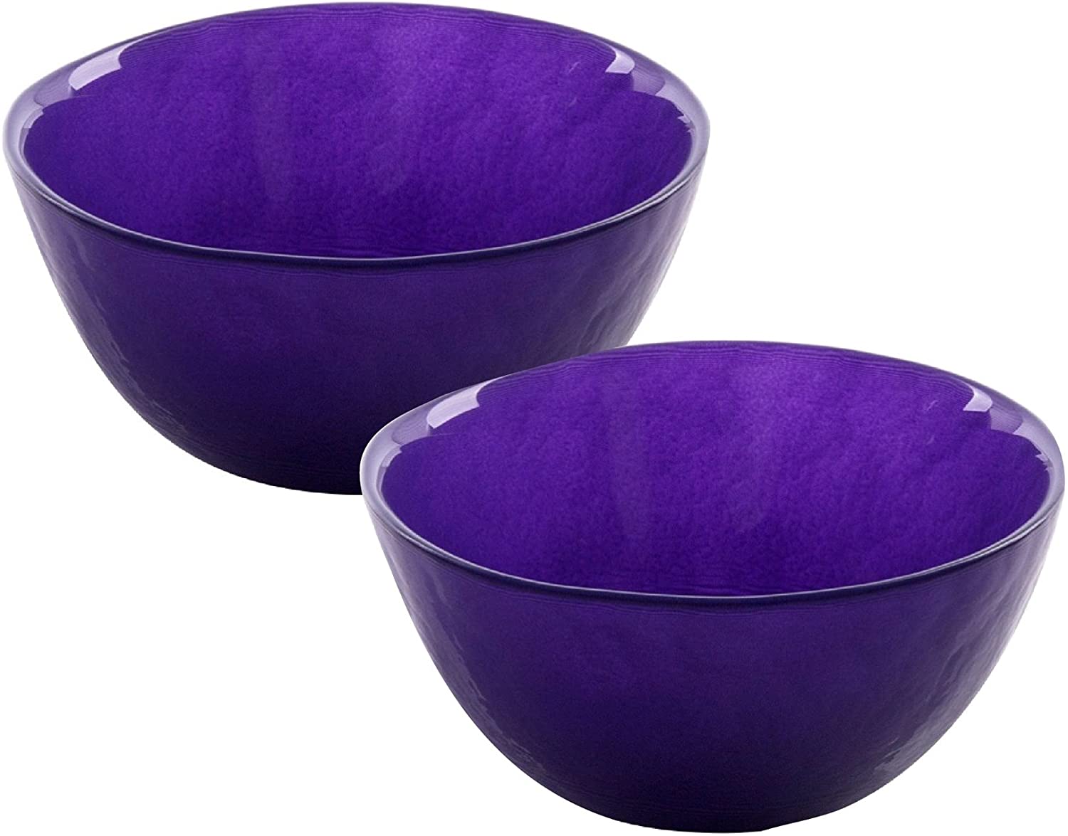Bohemia Cristal Play of Colours 093 012 008 Set of 2 Approx. Diameter 145 mm Purple Made of Soda-Lime Glass Bowl 7.6 x 14.5 x 7.6 cm