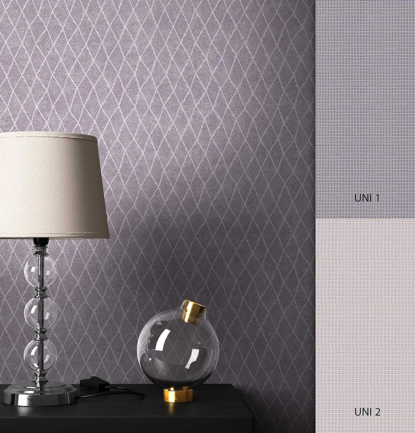Newroom Graphic Purple Geometric Trapezoidal Pattern Graphic Non-Woven Wall
