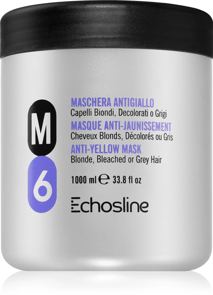 Echosline Anti-Yellow M6 hair mask neutralizes yellow discoloration