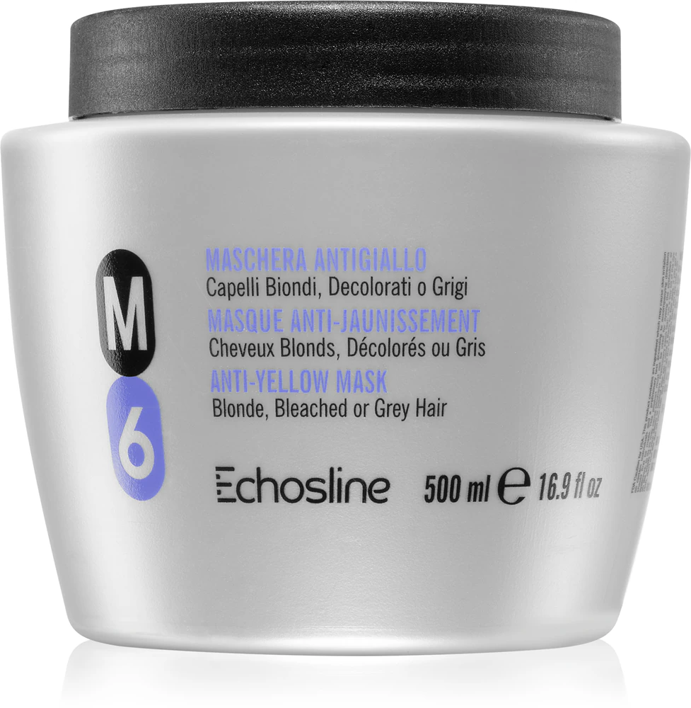 Echosline Anti-Yellow M6 hair mask neutralizes yellow discoloration