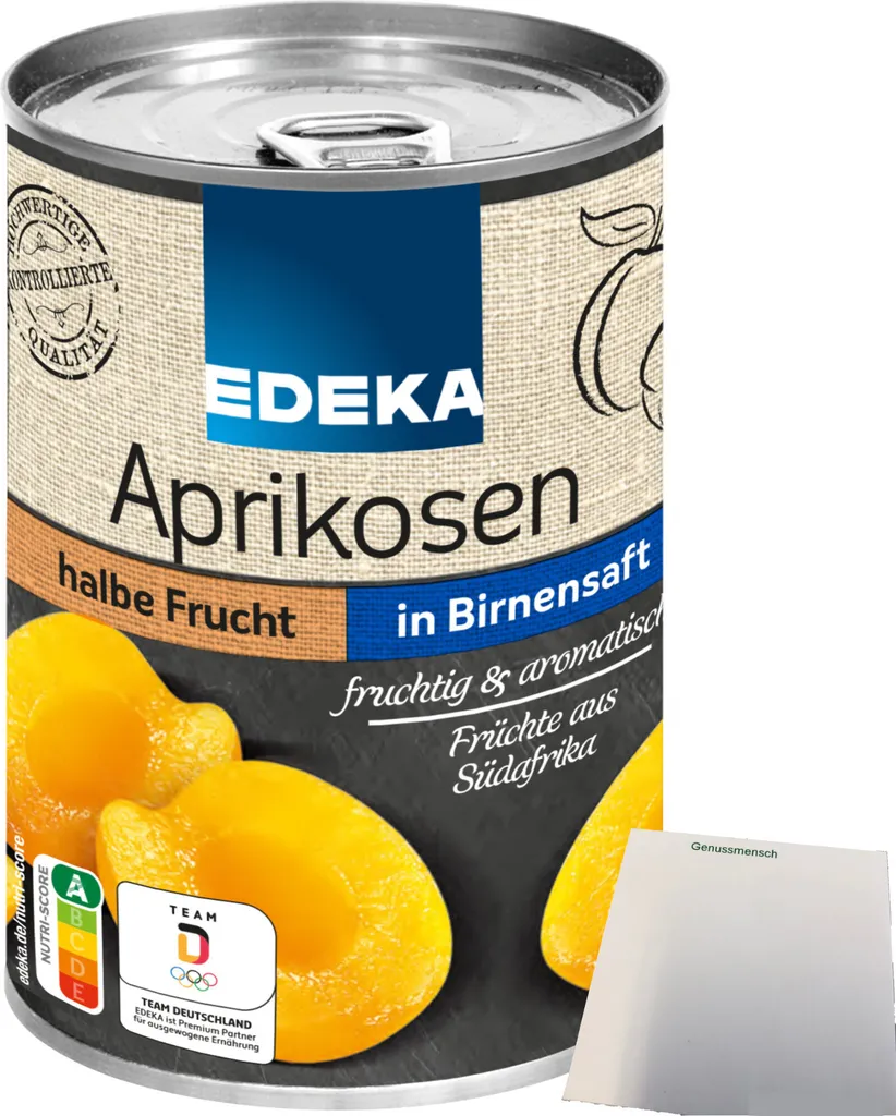 Edeka apricot half fruit in grape sweetness (425ml can) + usy block