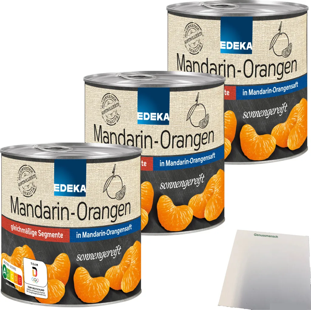Edeka seedless mandarin oranges in mandarin orange juice 3-pack (3x300g can) + usy block