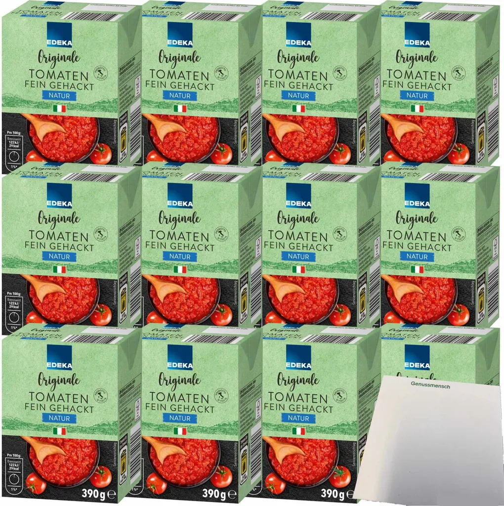 Edeka Original Tomatoes finely chopped natural VPE (12x390g pack) + usy Block