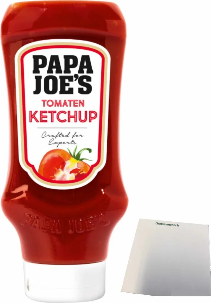 Edeka Papa Joe´s Tomaten Ketchup 50% wenig Zucker (500ml) + usy Block