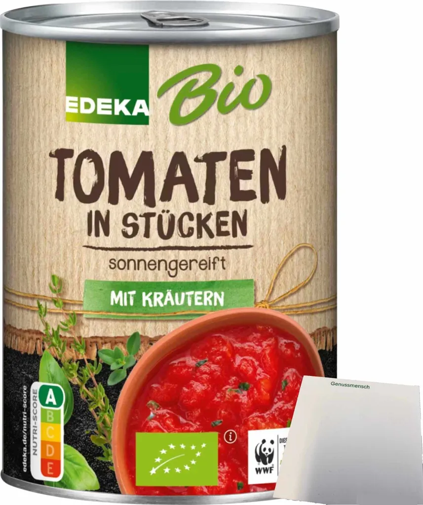 EdekaTomatoes chopped in pieces with herbs (400g can) + usy Block