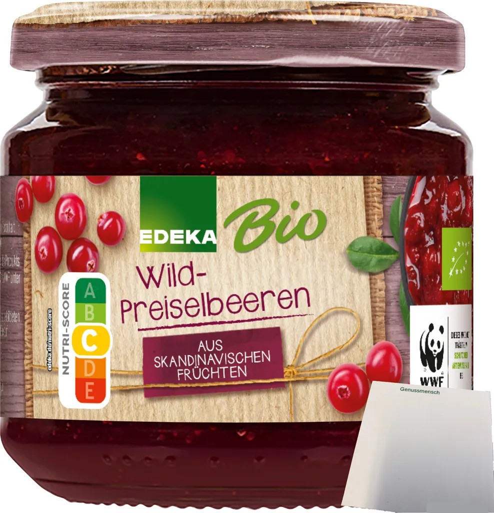 EdekaWild Cranberries 40% fruit content (220g jar) + usy block