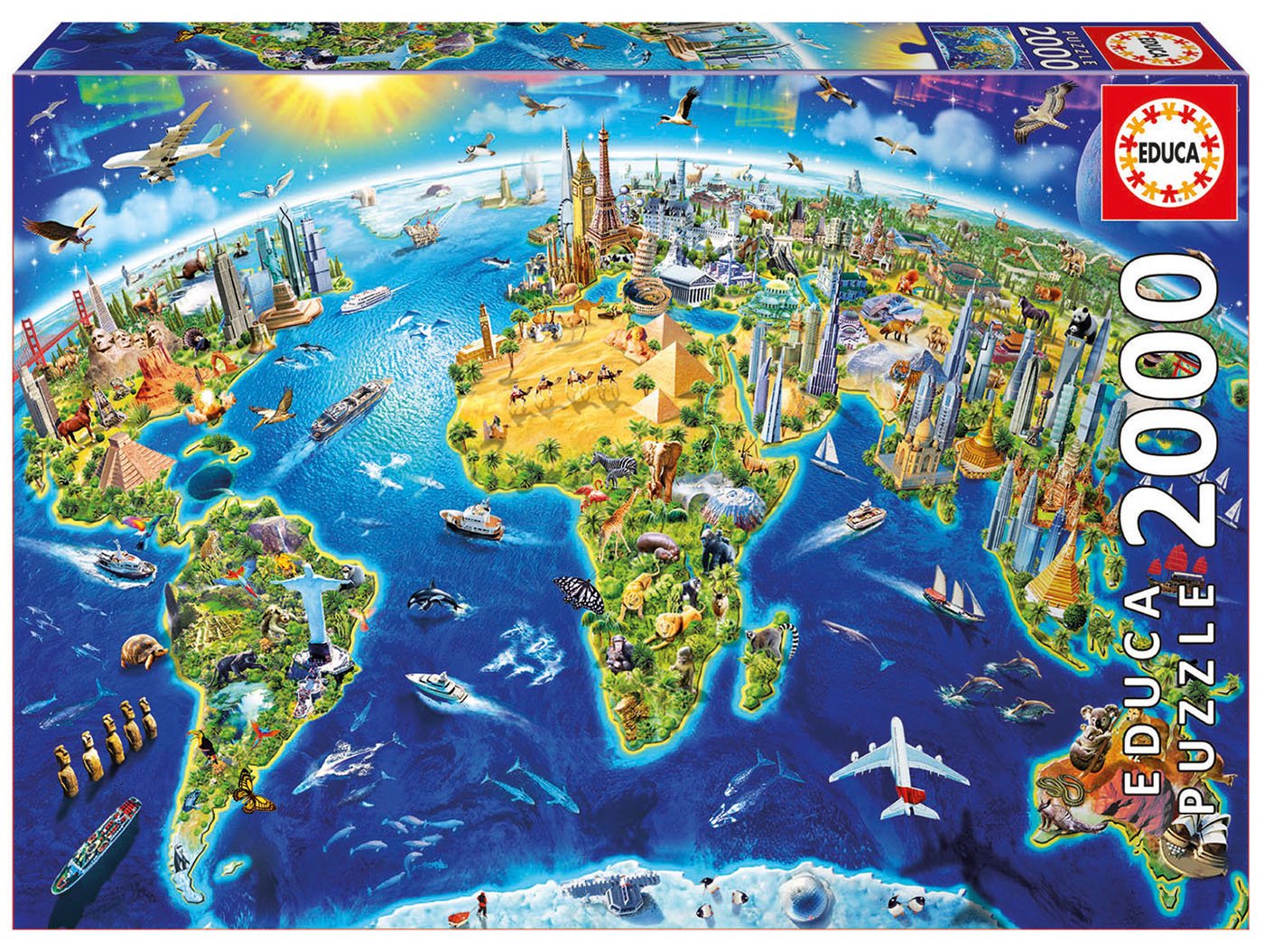 Educa 17129.0 2000 World Landmarks Globe Puzzle
