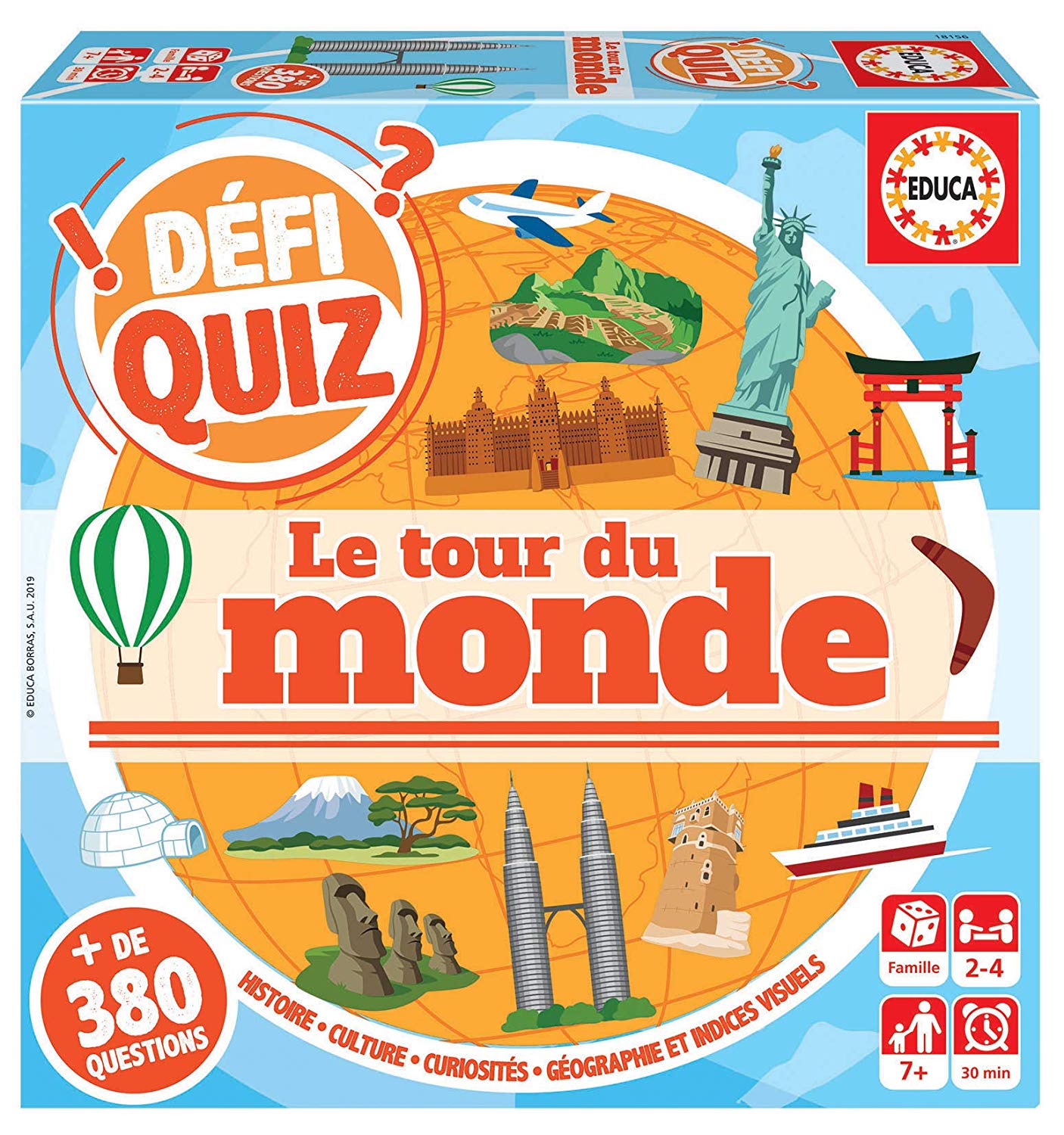 Educa Borrás Defi Quiz-Le Tour Du Monde Society Game, 18156
