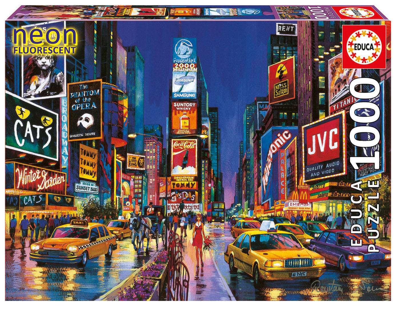 Educa Borras Neon Puzzle Times Square New York (1000 Pieces)