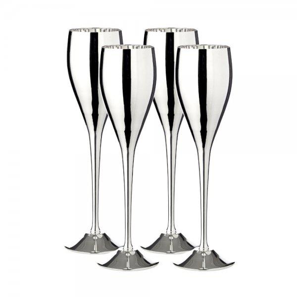 Edzard champagne flutes set Dodo silver (4 pieces)