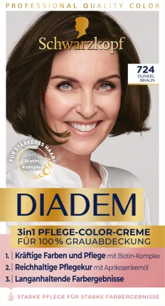 Schwarzkopf Diadem Hair Color Dark Brown 724, 1 pc