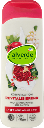 alverde NATURKOSMETIK Revitalizing Body Lotion Organic Pomegranate, Organic Lupine, 250 ml