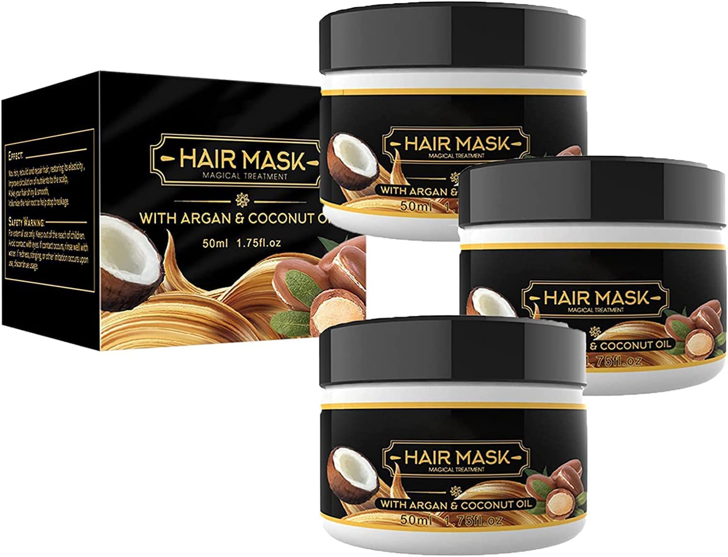 Endxedio Shiny Hair Instant Keratin Hair Repair Mask, Magical Hair Treatment Mask, for Deep Repair Damage Hair Root, Nourishment & Scalp Treatment, Suitable for Dry Damaged Hair and Growth (3 Pieces), pieces.