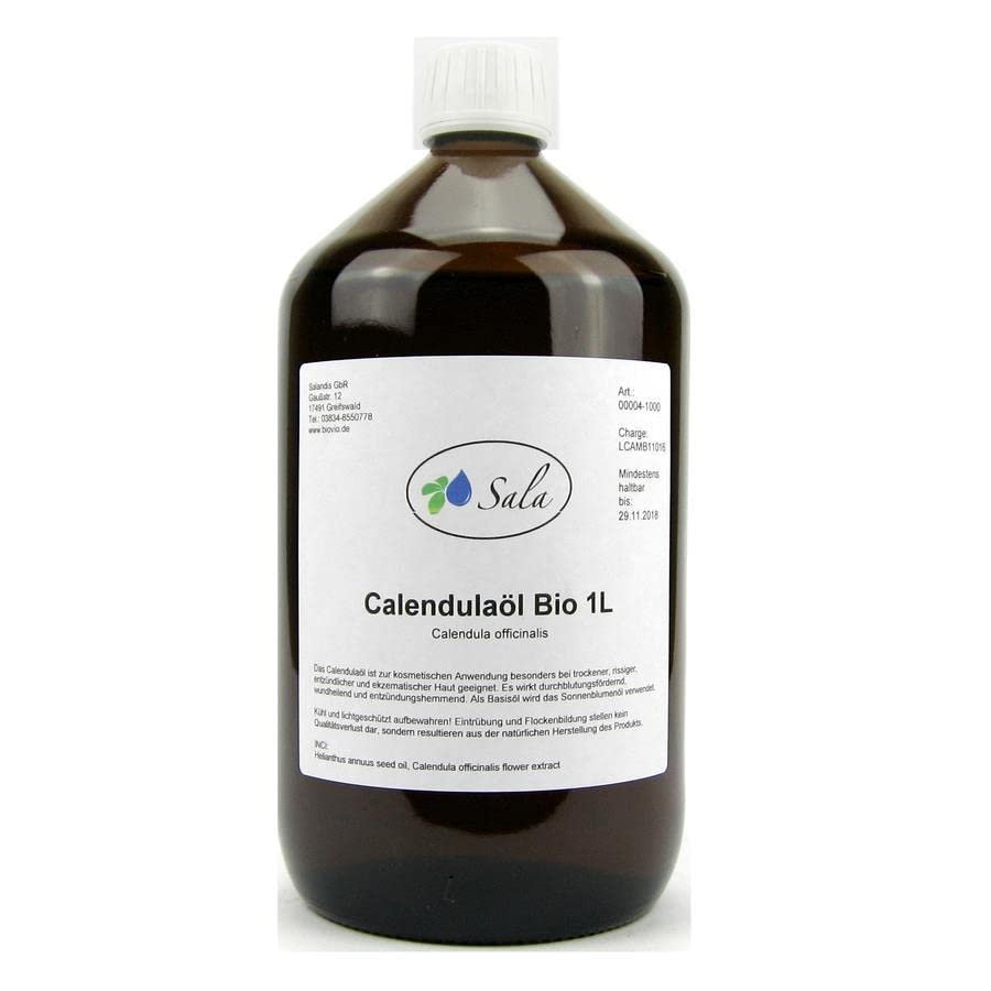 Sala Calendula oil calendula oil organic 1000 ml (1 litre glass bottle)
