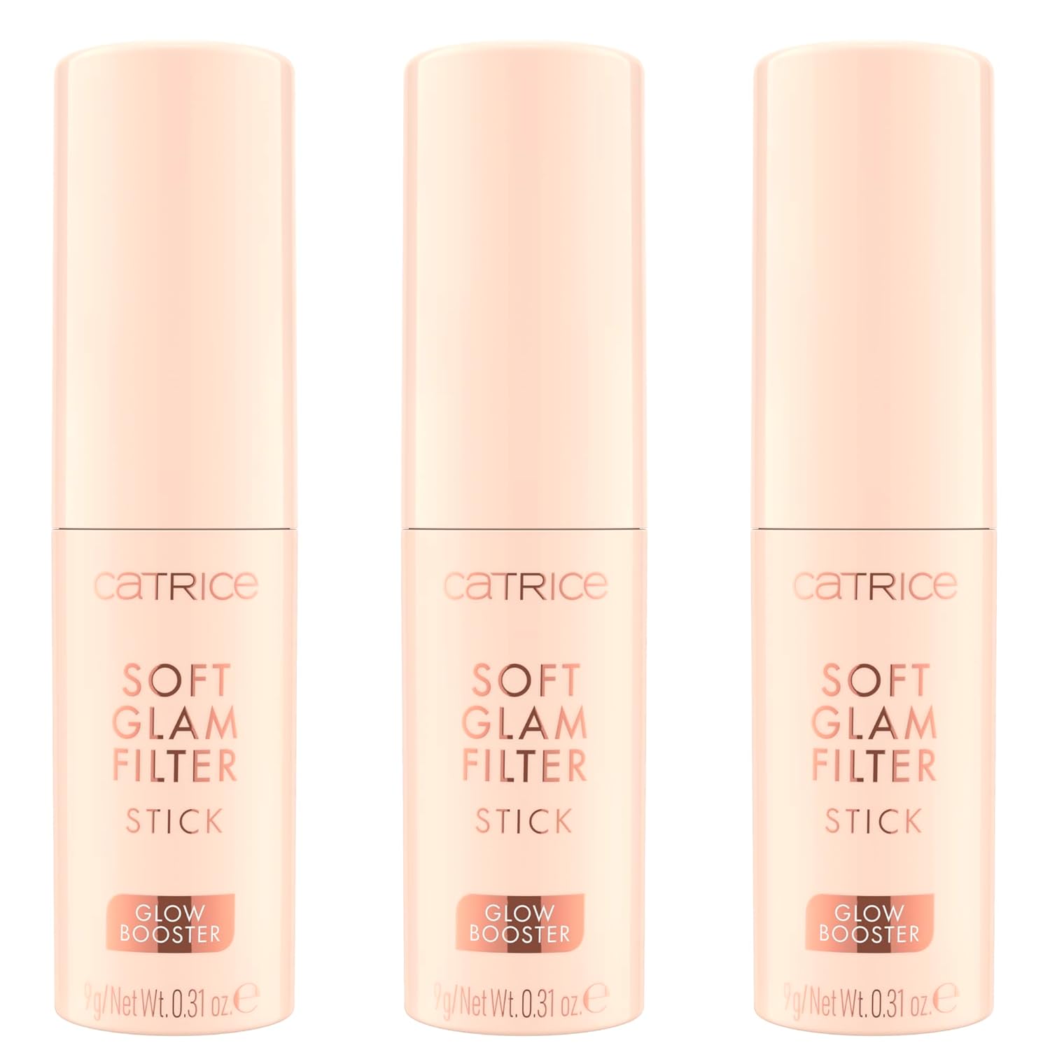Catrice Soft Glam Filter Stick, Base, No. 030, Nude, Softening, Radiant, for Dry Skin, for Combination Skin, Vegan, Perfume, Alcohol, No Preservatives, Pack of 3 (3 x 9 g)