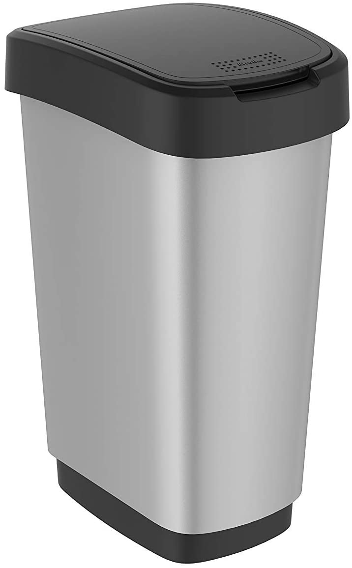 Rotho Twist Bin Plastic (PP) Black / Anthracite 50 Litres (40.1 x 29.8 x 60.2 cm), 50 l