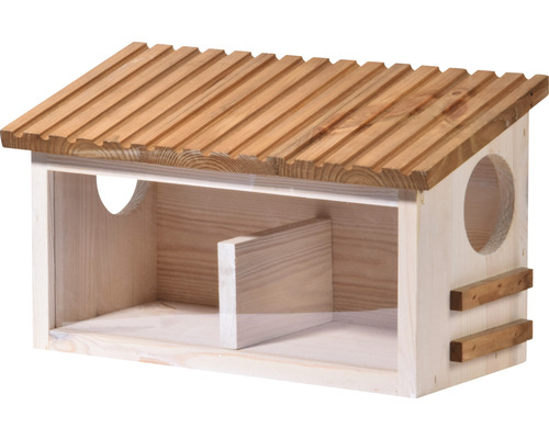 Squirrel feeding station made of weatherproof wood 38x19x22 cm white