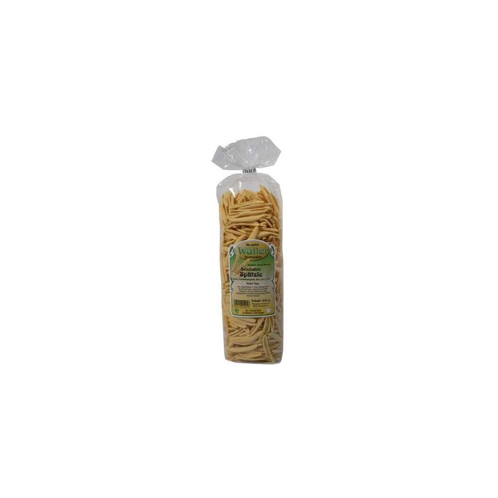 Egg noodles, spaetzle, grated