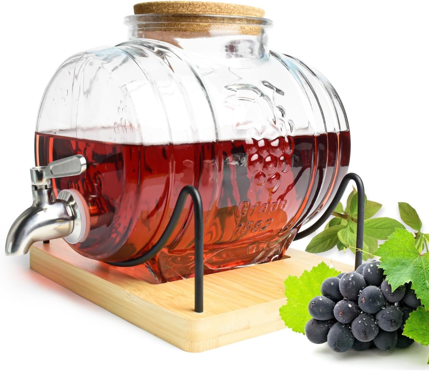 SENDEZ 3L Barrel with Tap Stainless Steel Drinks Dispenser Shot Barrel Wine Barrel Whiskey Barrel
