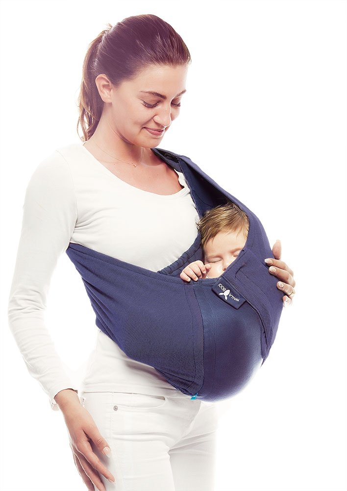 Wallaboo Baby Carrier Sling Connection 100% Cotton Fits Your Baby\'s Shape blue