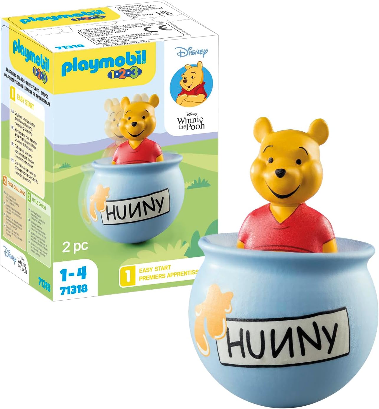 PLAYMOBIL 1.2.3 & Disney 71318 Winnies Standing Honey Pot, Winnie the Pooh, Educational Toy for Toddlers, Toy for Children from 12 Months
