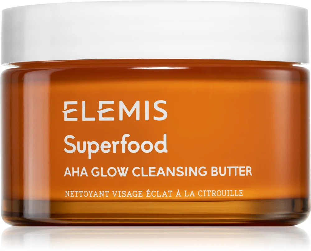Elemis Superfood AHA Glow Cleansing Butter facial cleansing mask to rejuvenate facial skin