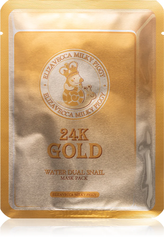 Elizavecca Milky Piggy 24K Gold Water Dual Snail Mask Moisturizing sheet mask with 24 carat gold