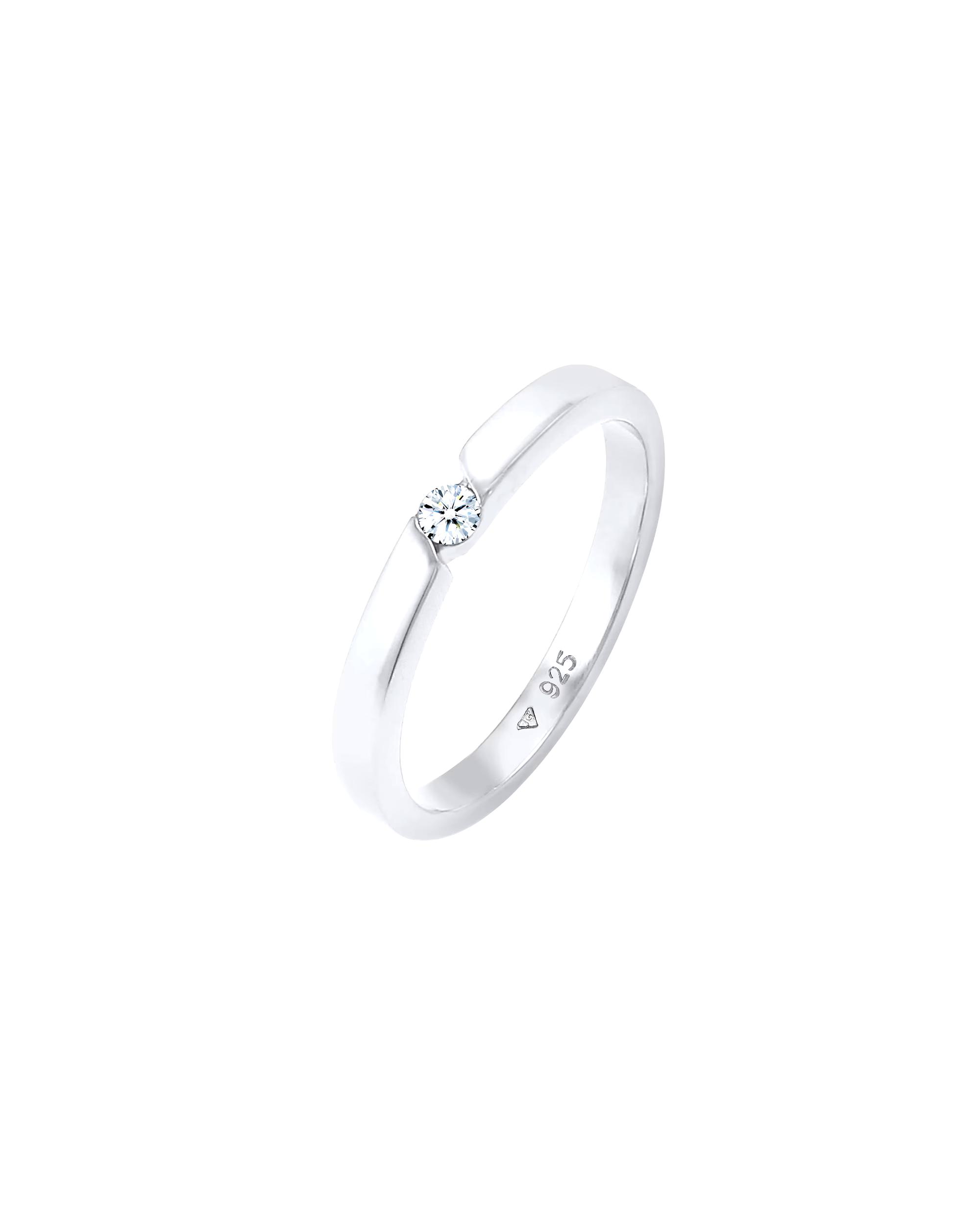 Elli DIAMONDS ring engagement ring diamond (0.06 ct.) 925 silver