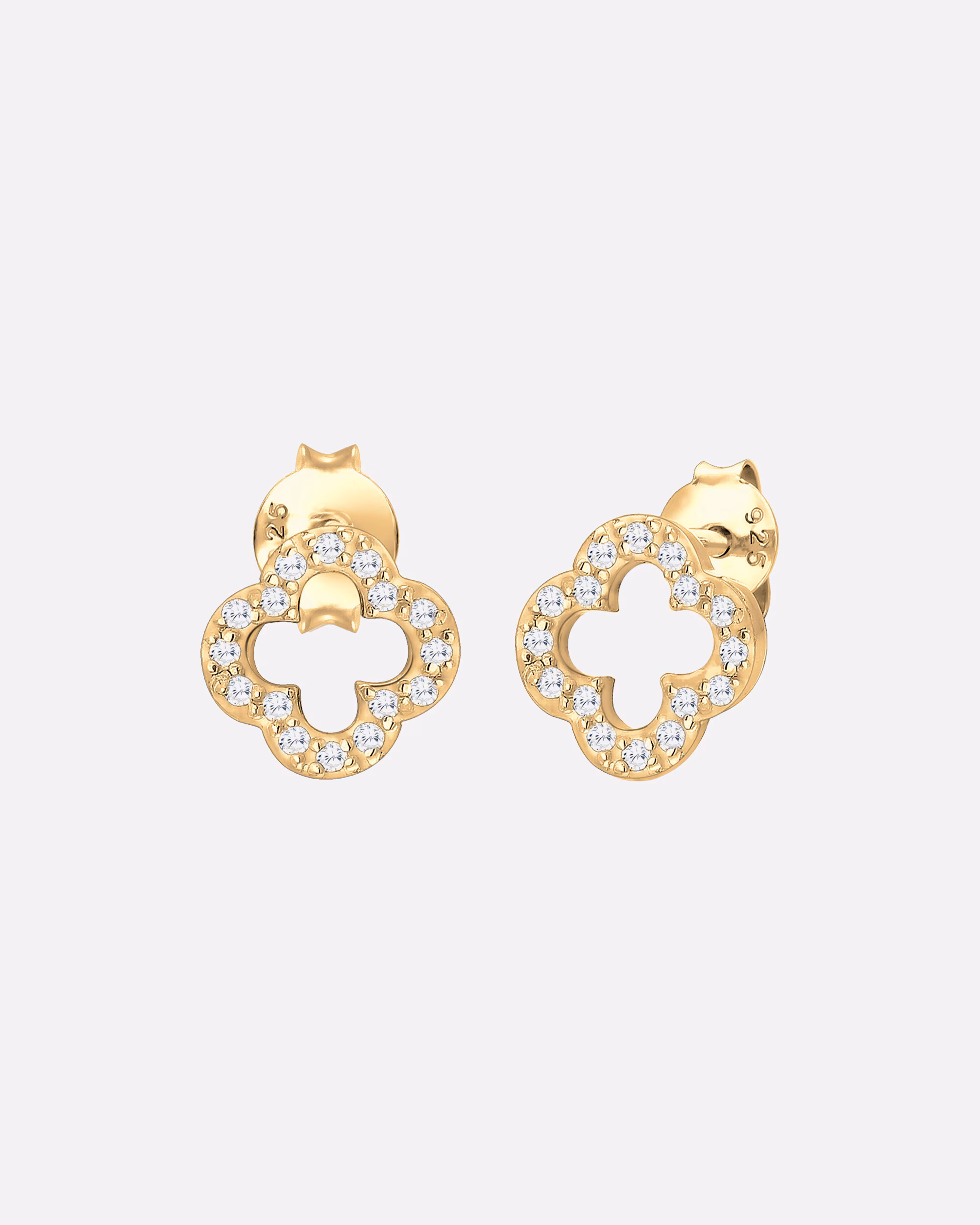 Elli earring clover leaf lucky charm zirconia Lucky 925 silver