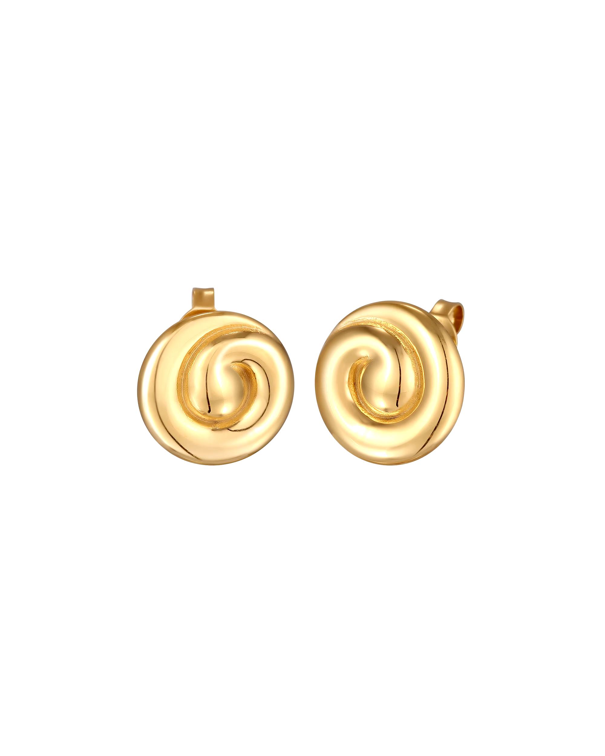 Elli earring spiral round circle 925 silver gold plated