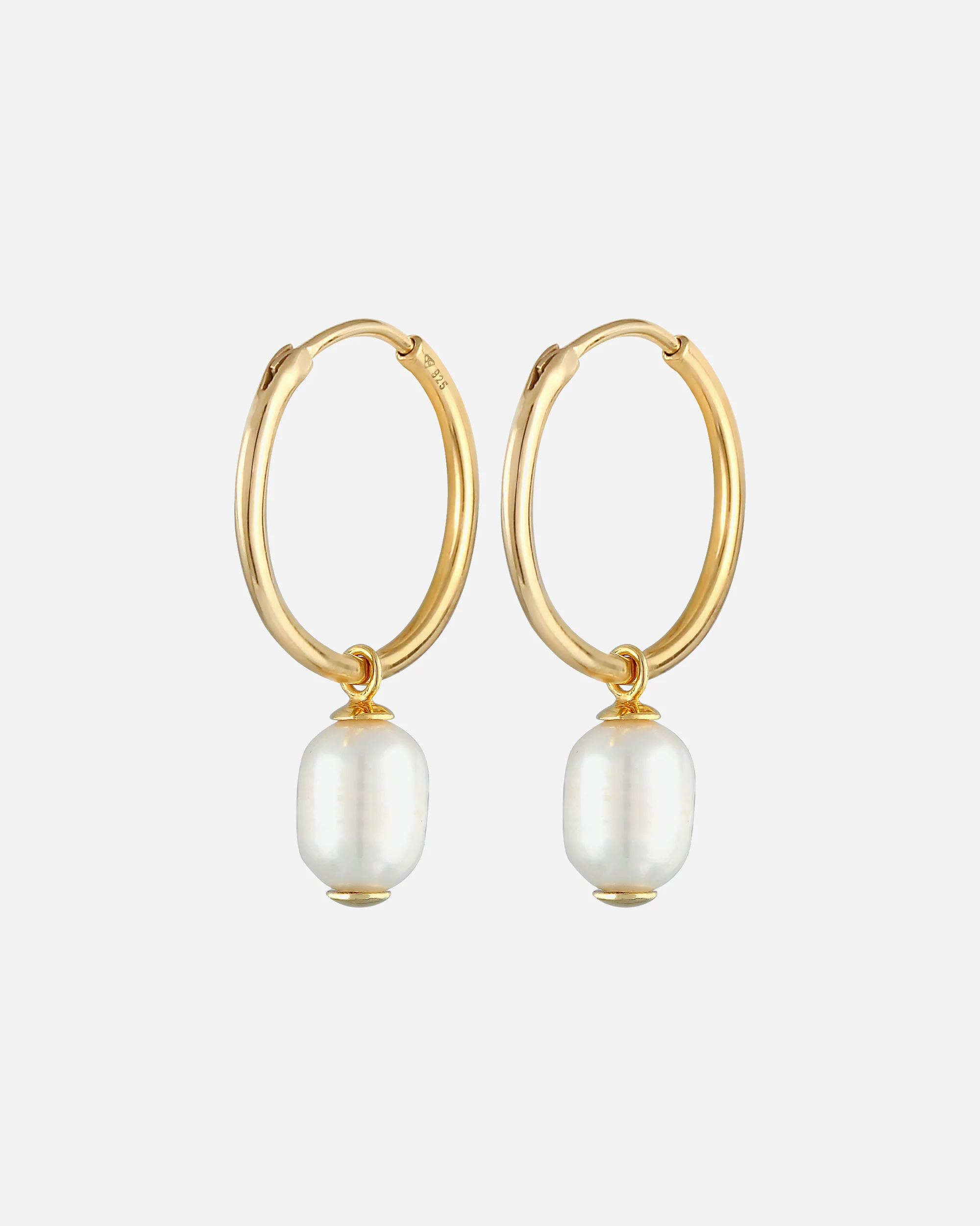 Elli PREMIUM hoop earrings baroque freshwater pearl 925 silver gold plated