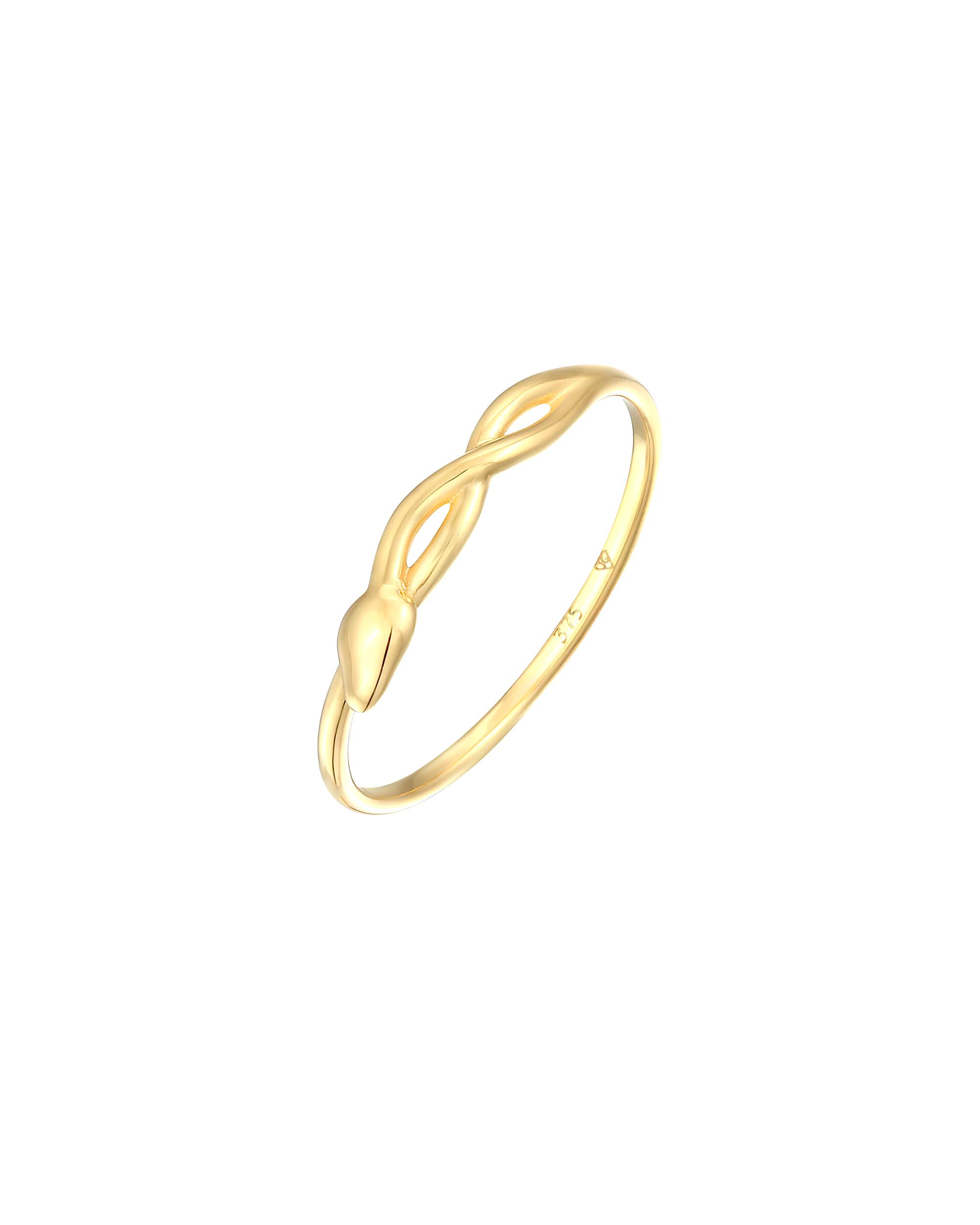 Elli PREMIUM Ring Snake Infinity 375 yellow gold