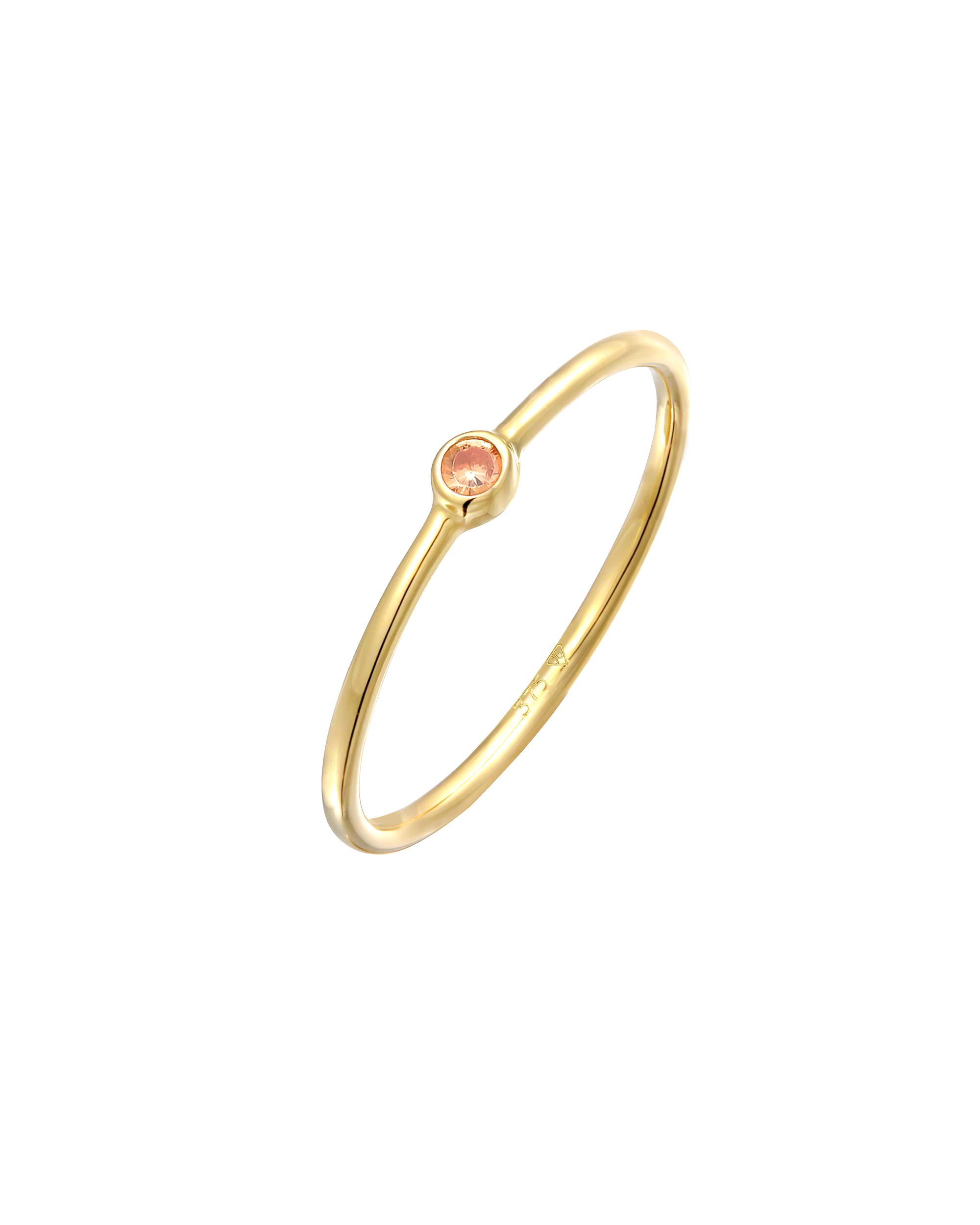 Elli PREMIUM ring solitaire zirconia 375 yellow gold