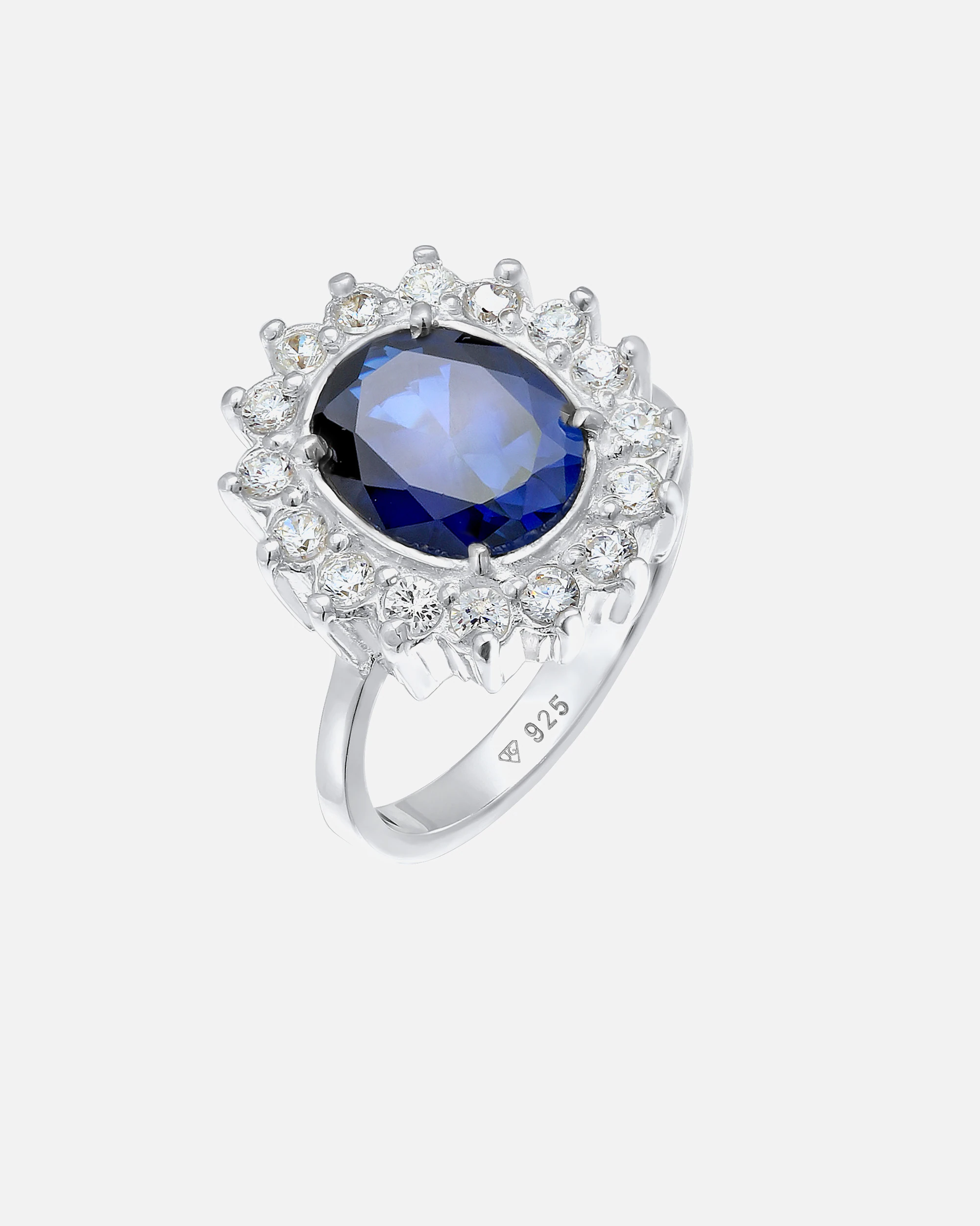 Elli ring cocktail ring sapphire blue royal zirconia 925 silver