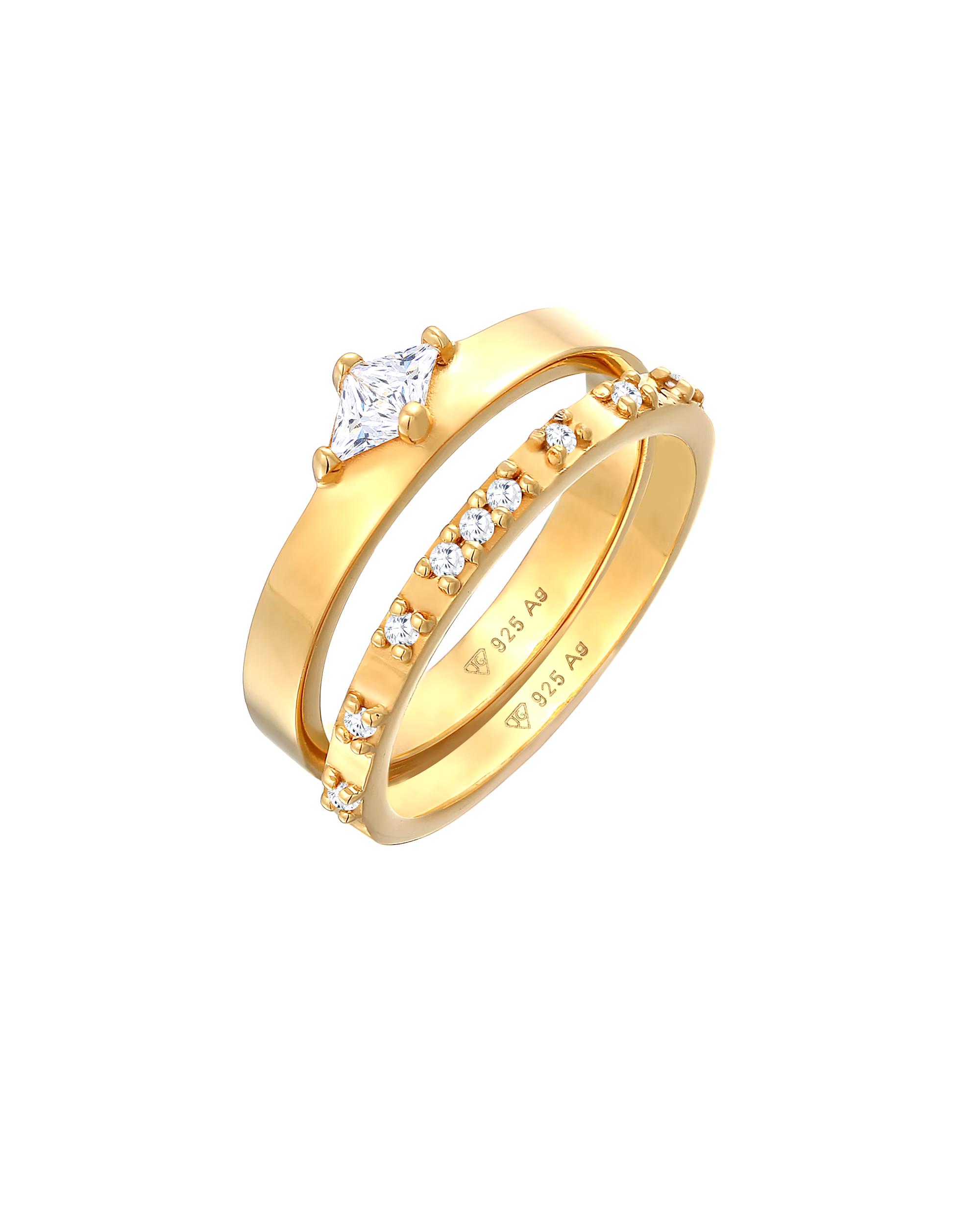 Elli Ring Solitaire Eternity Zirconia Engagement Set 925 Silver