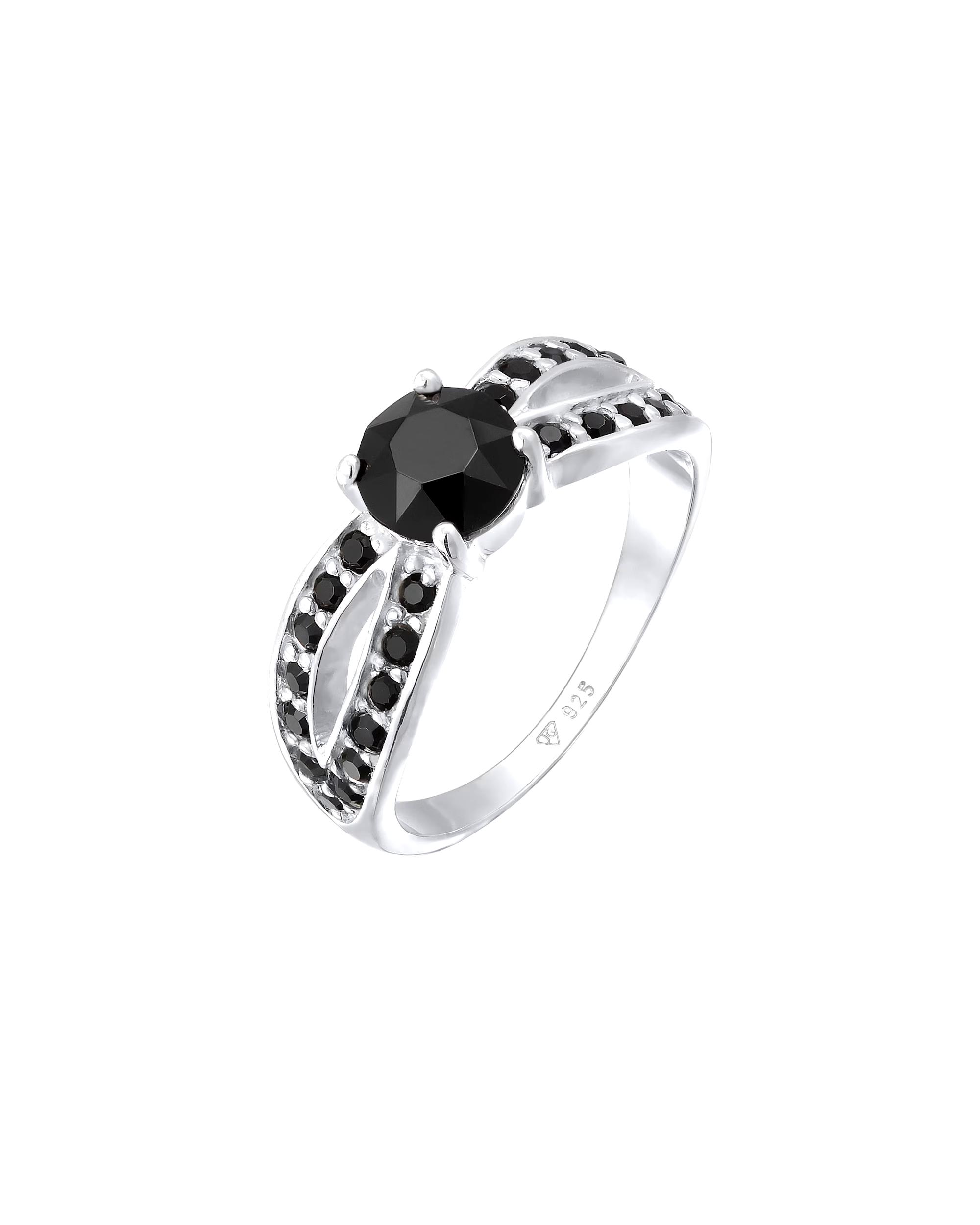 Elli Ring Solitaire Glamorous Crystal 925 Silver