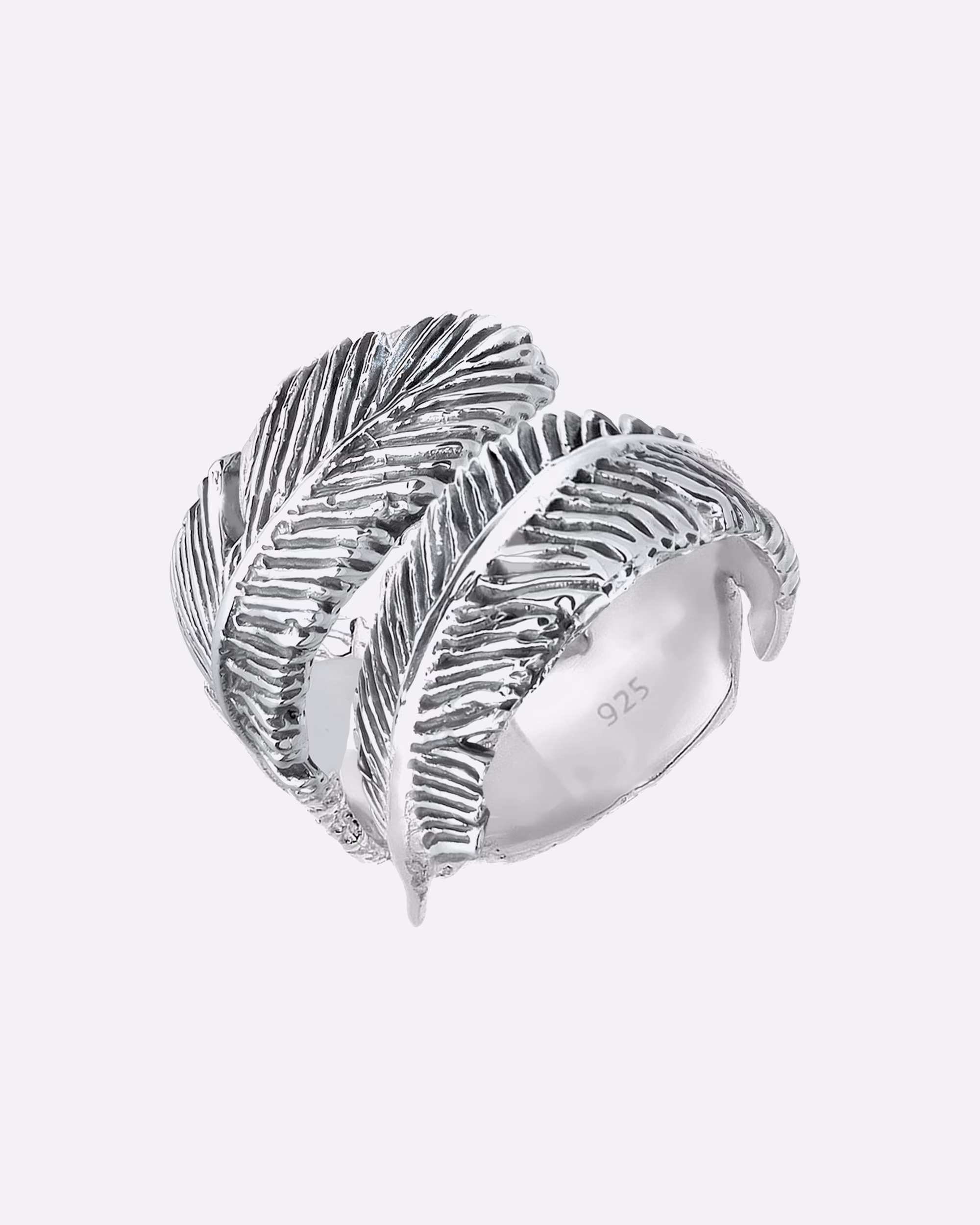 Elli Ring Wrap Ring Feather Boho 925 Sterling Silver