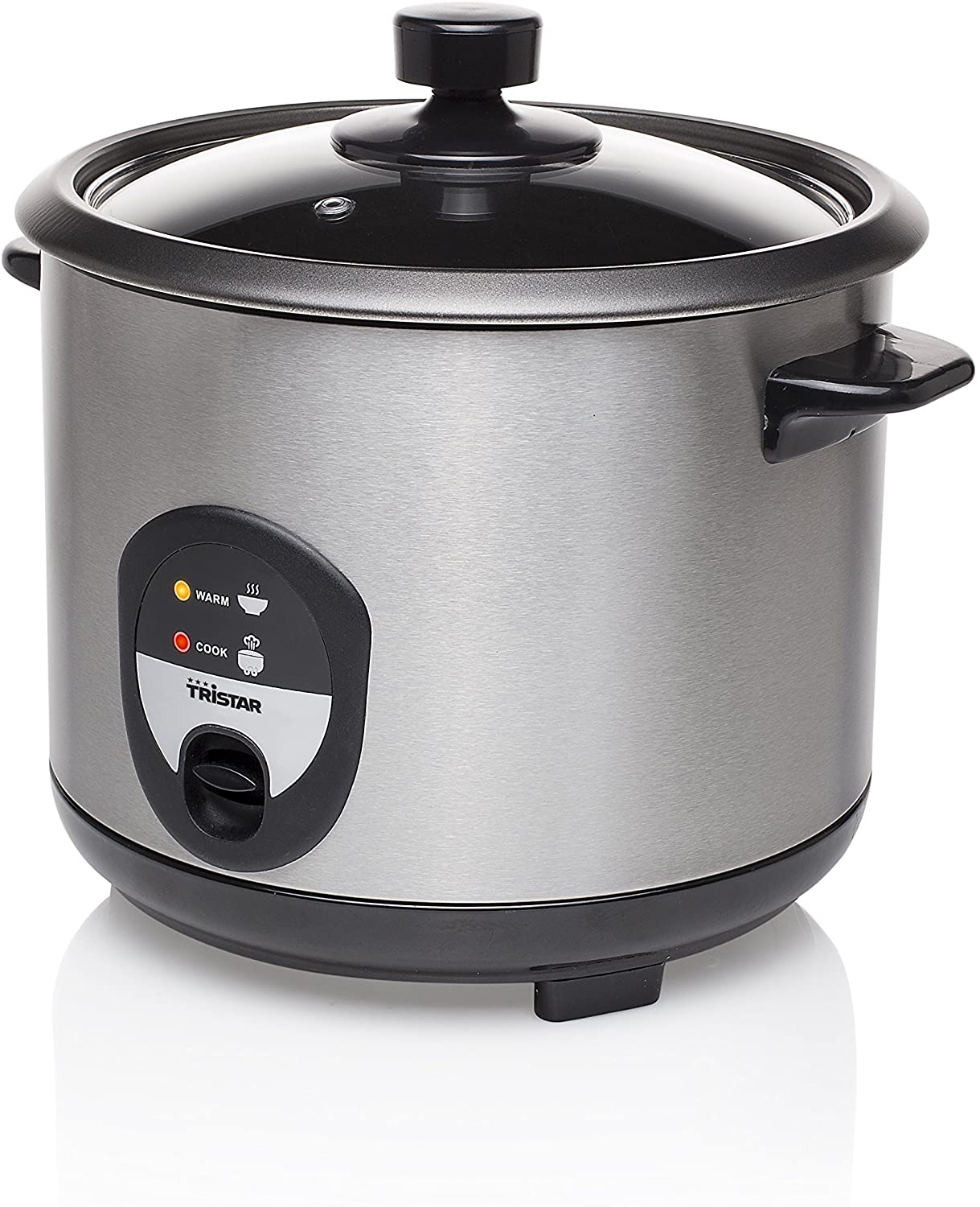 Tristar RK Rice Cooker, Boil Dry Protection, Black Stainless Steel