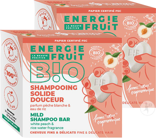 Energy Fruit Bio Solid Shampoo Softness White Peach Rice Water 2x60g Promo 2nd item -25%