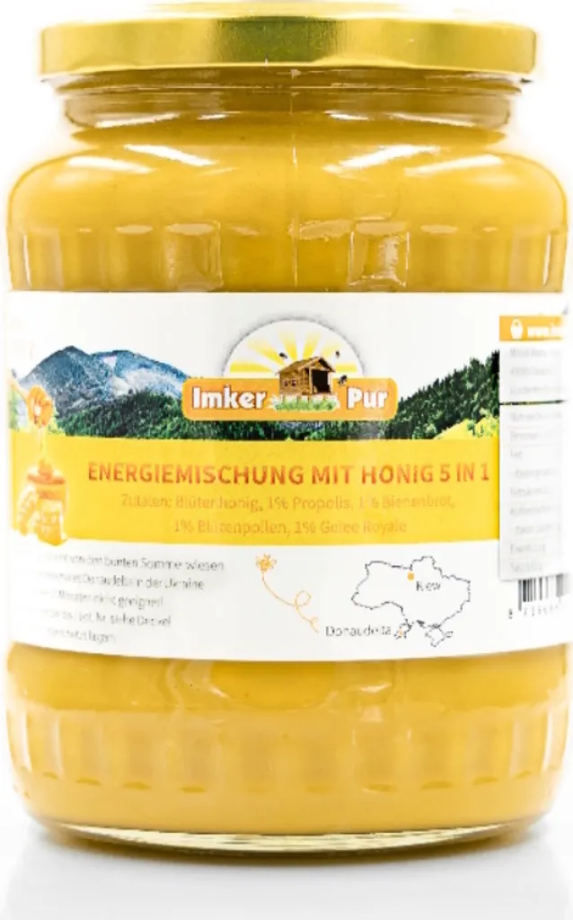 Energiemischung mit Honig 5 in 1, von ImkerPur, 1 kg, gibt Kraft und Energie
