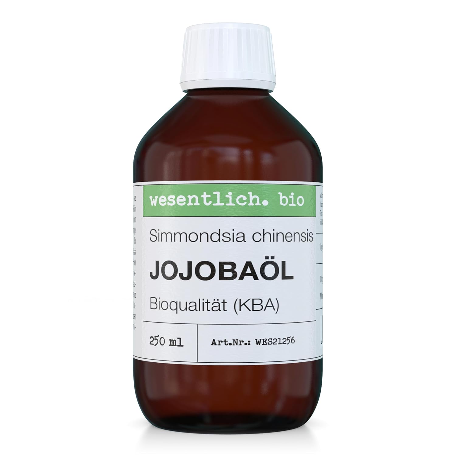 wesentlich. Jojoba Oil Organic Cold Pressed | 100% Pure and Natural | Pure Care and Cleansing for Face, Skin & Hair | 250 ml Brown Glass Bottle