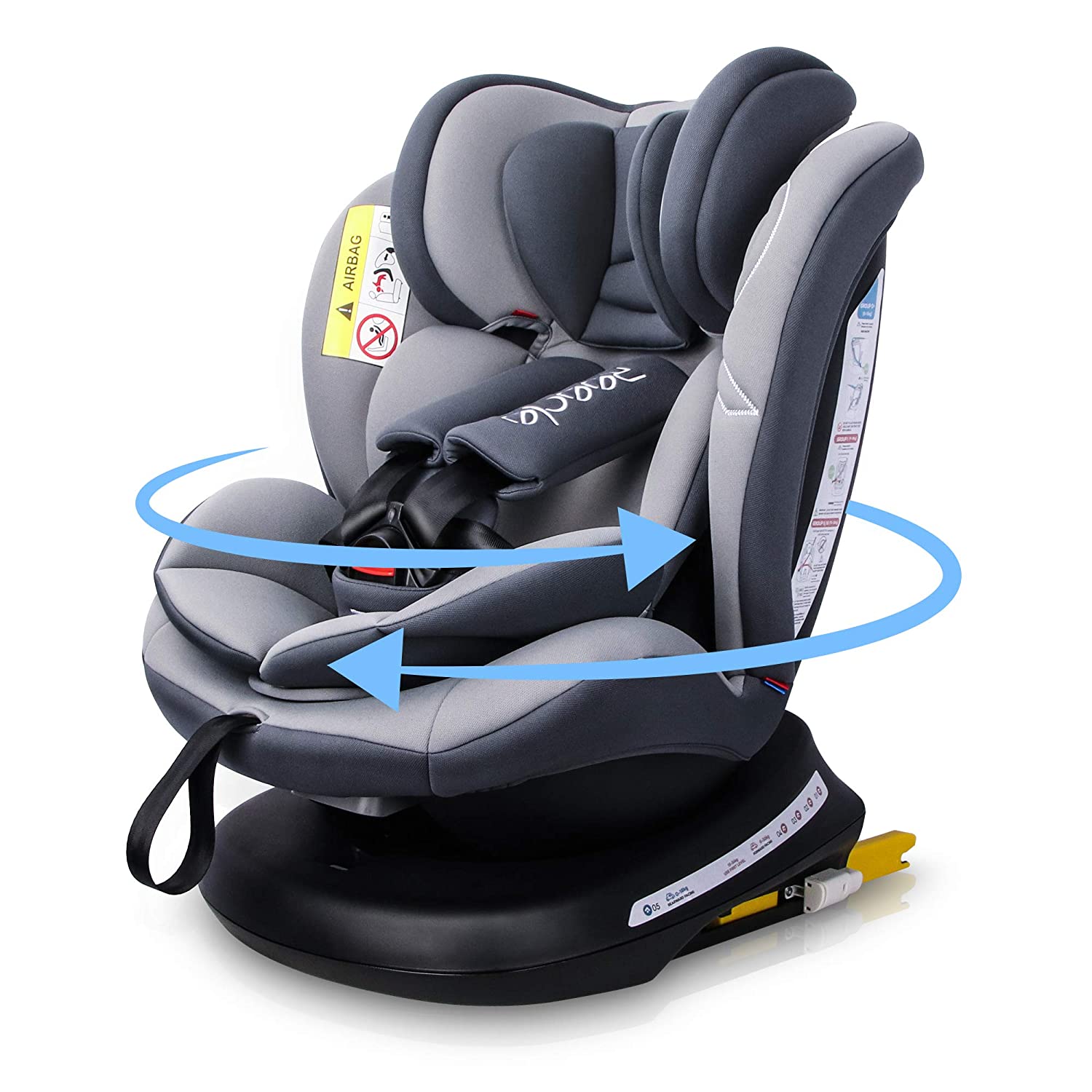 Reecle Rotatable Child Seat with ISOFIX, Group 0+/1/2/3, 360° Rotation, 0 - 36 kg