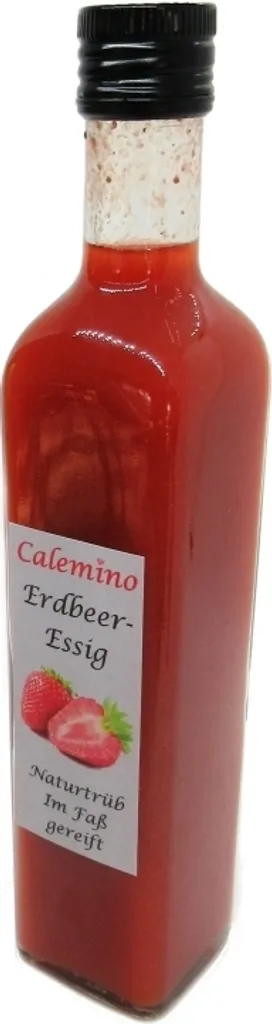 Strawberry vinegar with 50% fresh strawberries, naturally cloudy, 500ml