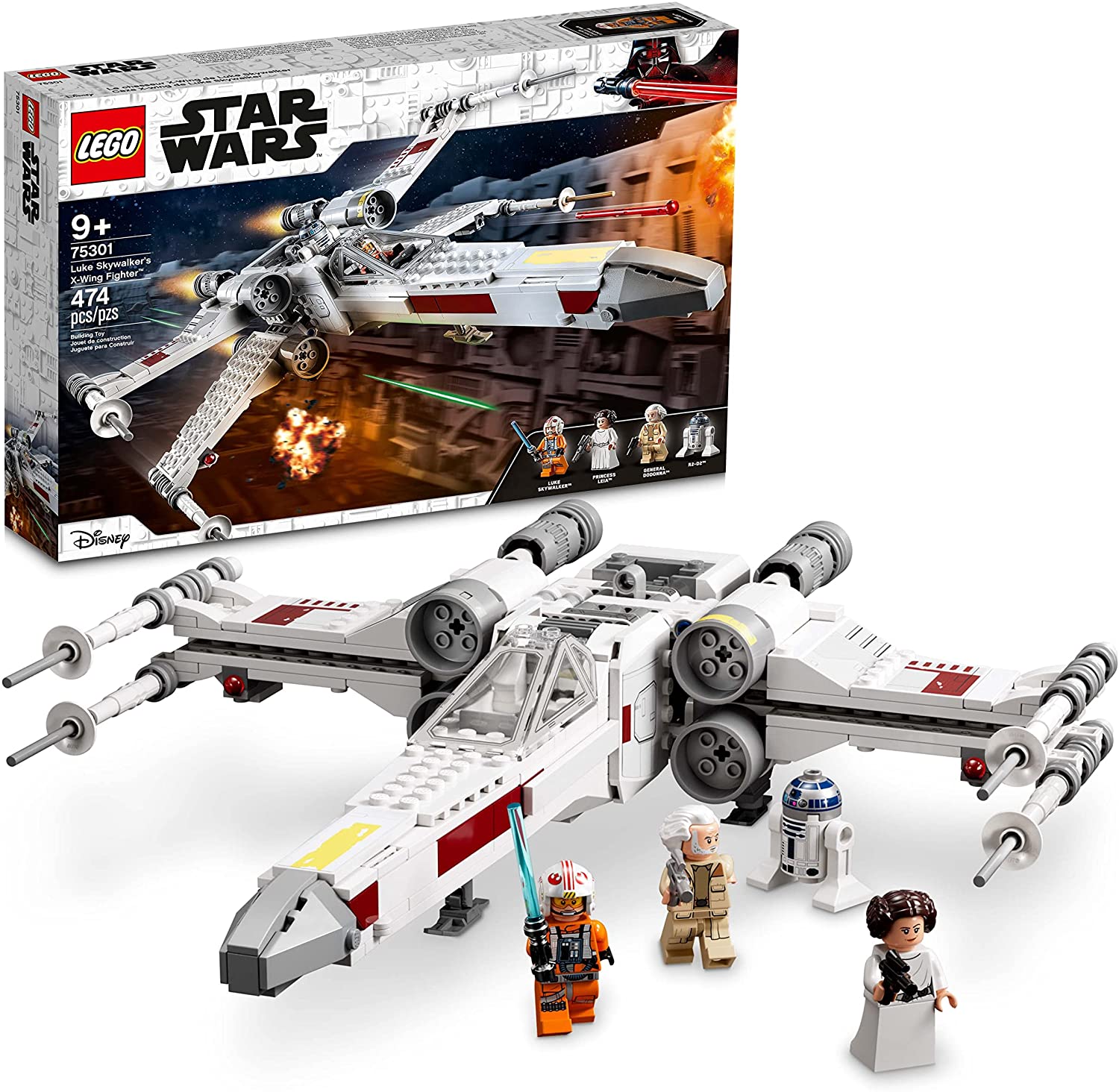LEGO 75301 Star Wars Luke Skywalker’s X-Wing Fighter Toy with Princess Leia