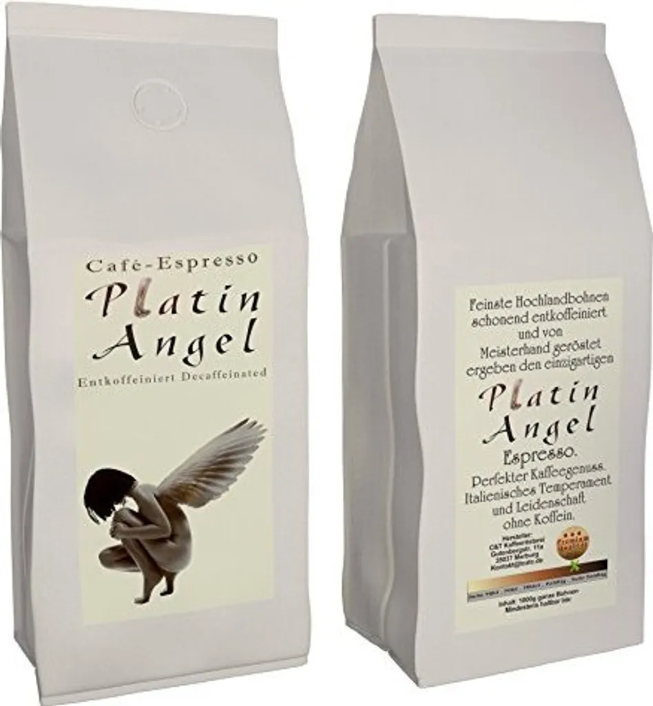 Espresso / Cafe - Decaffeinated Coffee Beans "Platin Angel" (Whole Beans, 500 g)