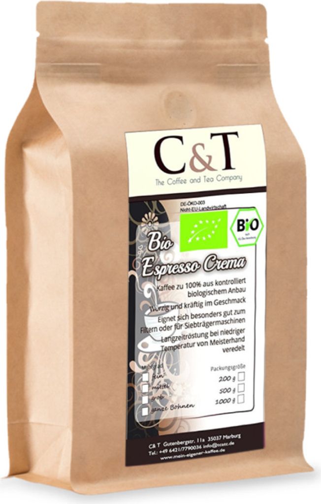 Espresso Crema | Cafe 1000 g whole beans in a kraft paper bag