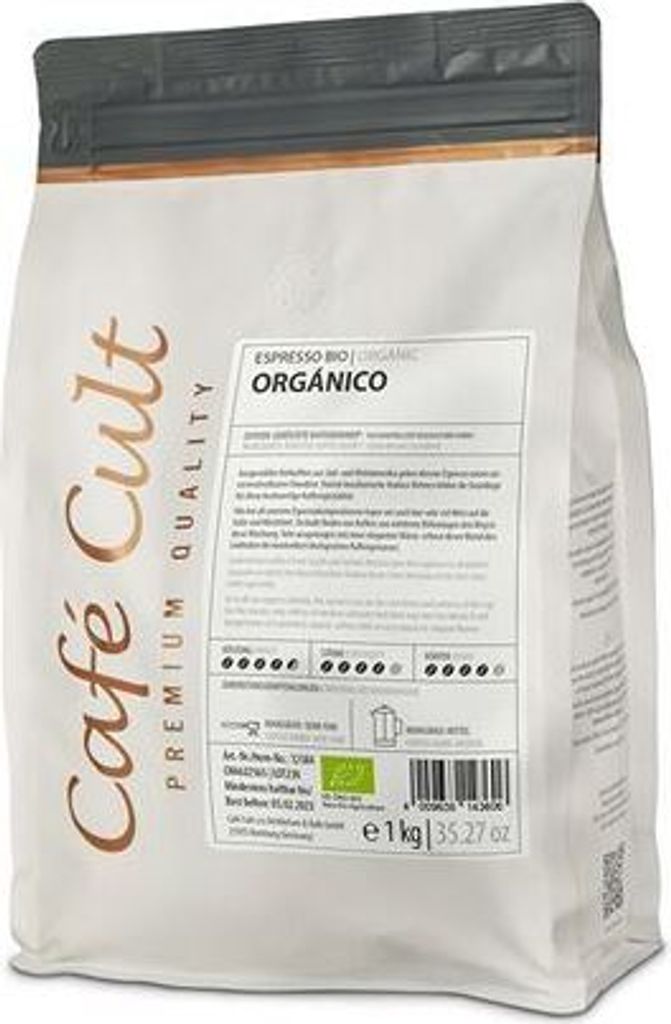 Espresso Orgánico in 1 kg bag, whole bean DE-ÖKO-006
